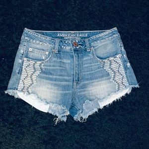 American Eagle high waist festival shorts
